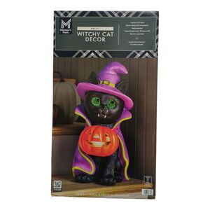 Member's Mark LED Pre-Lit Wonky Eye Pet Character Decor - Witchy Cat